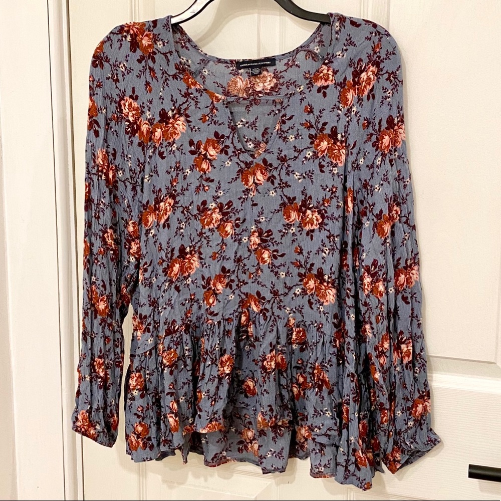 AEO floral blouse